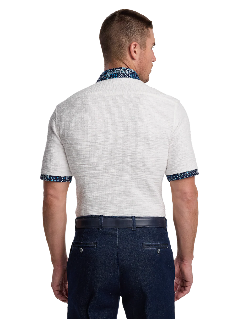 Cotton Button Front Polo - White - Image 6