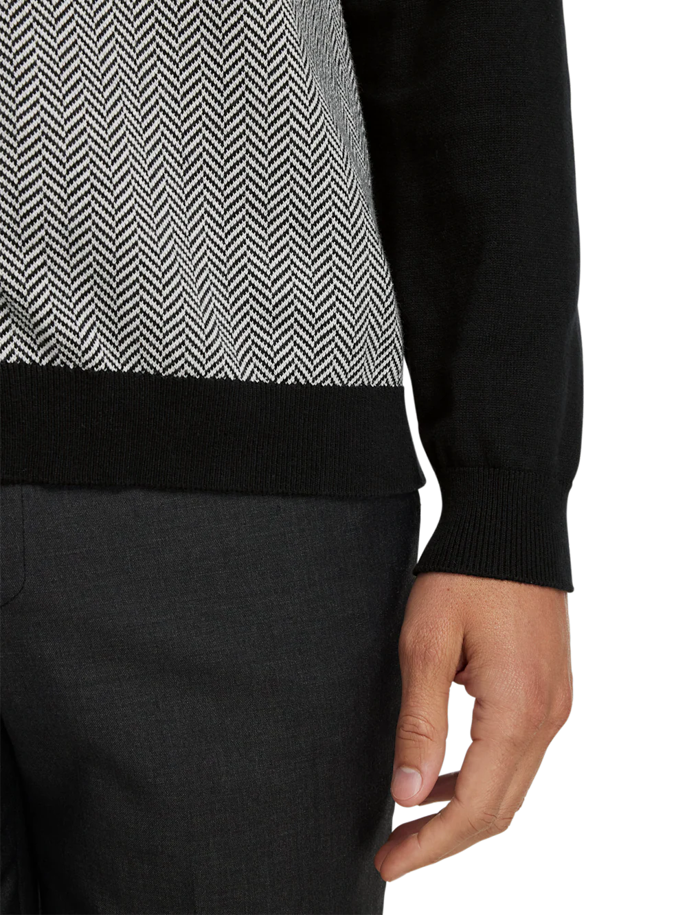 Cotton Button Front Polo - Black/white - Image 4