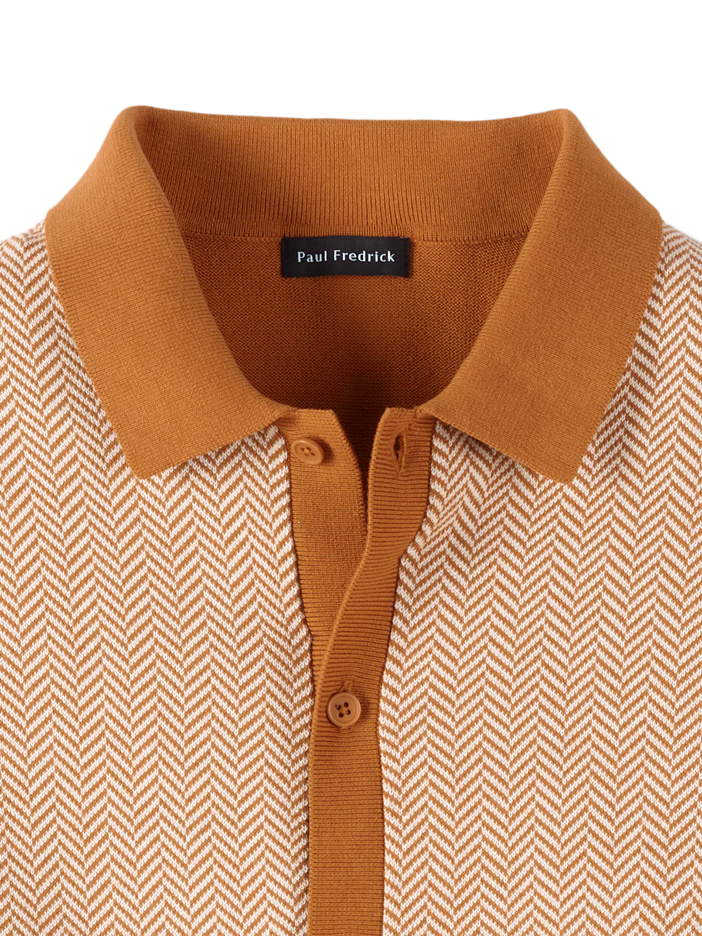 Cotton Button Front Polo - Cognac - Image 6