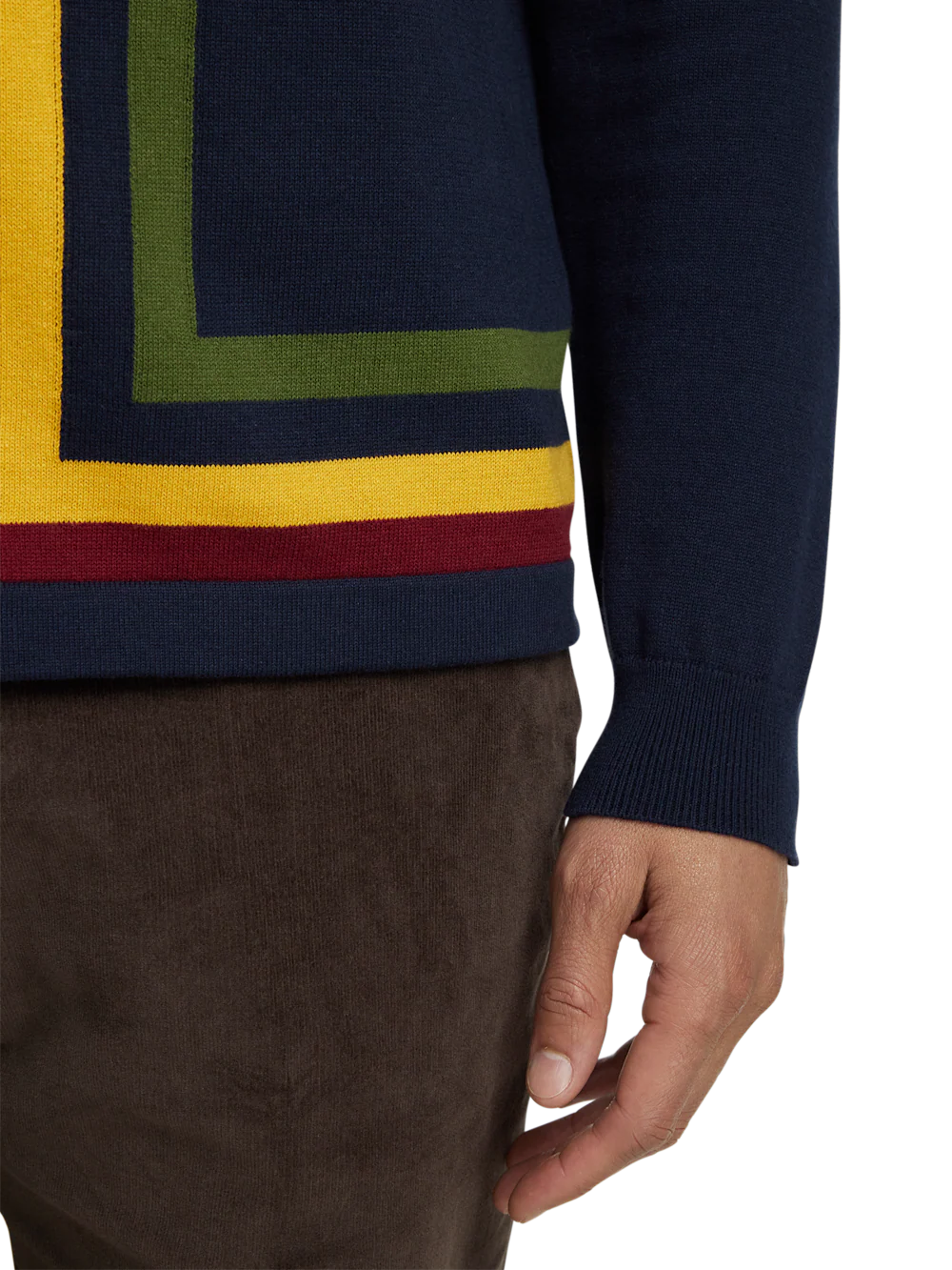 Cotton Button Front Polo - Navy - Image 4