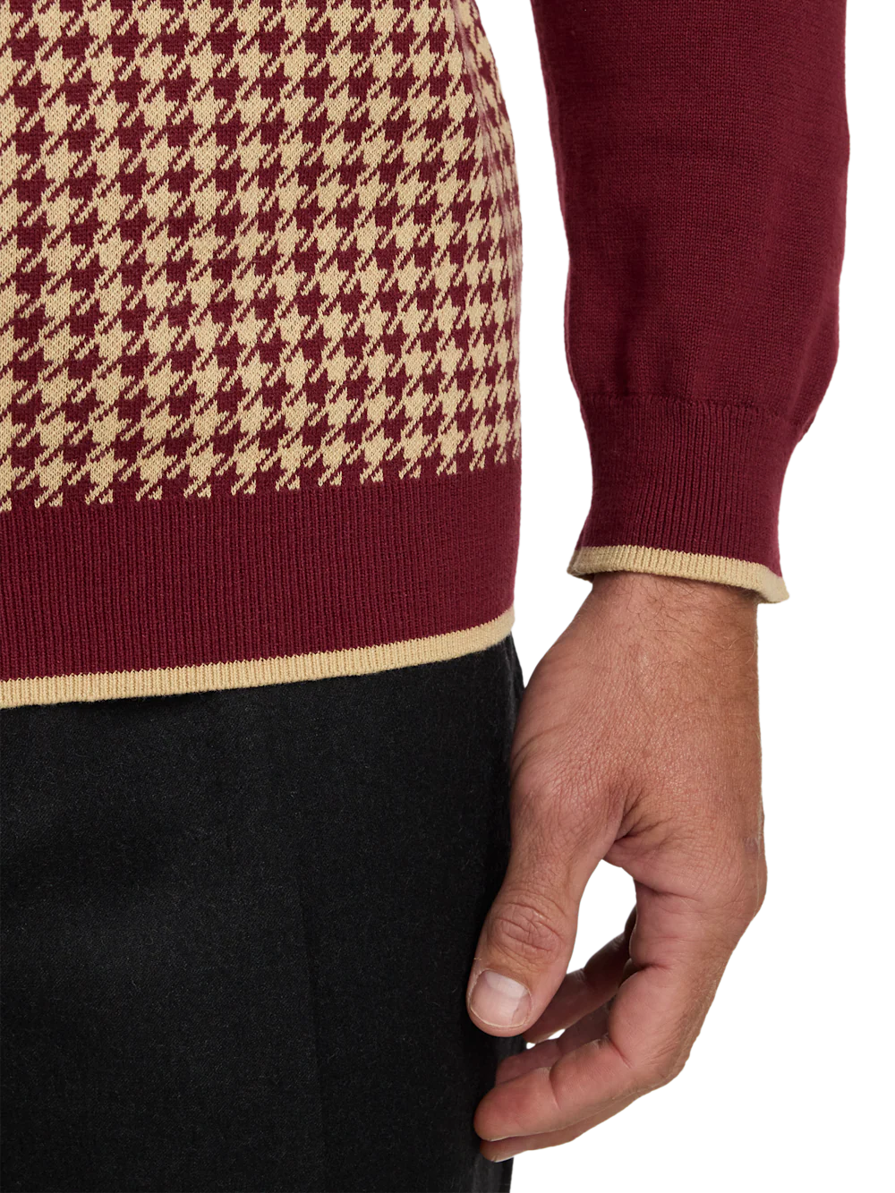 Cotton Button Front Polo - Burgundy - Image 4