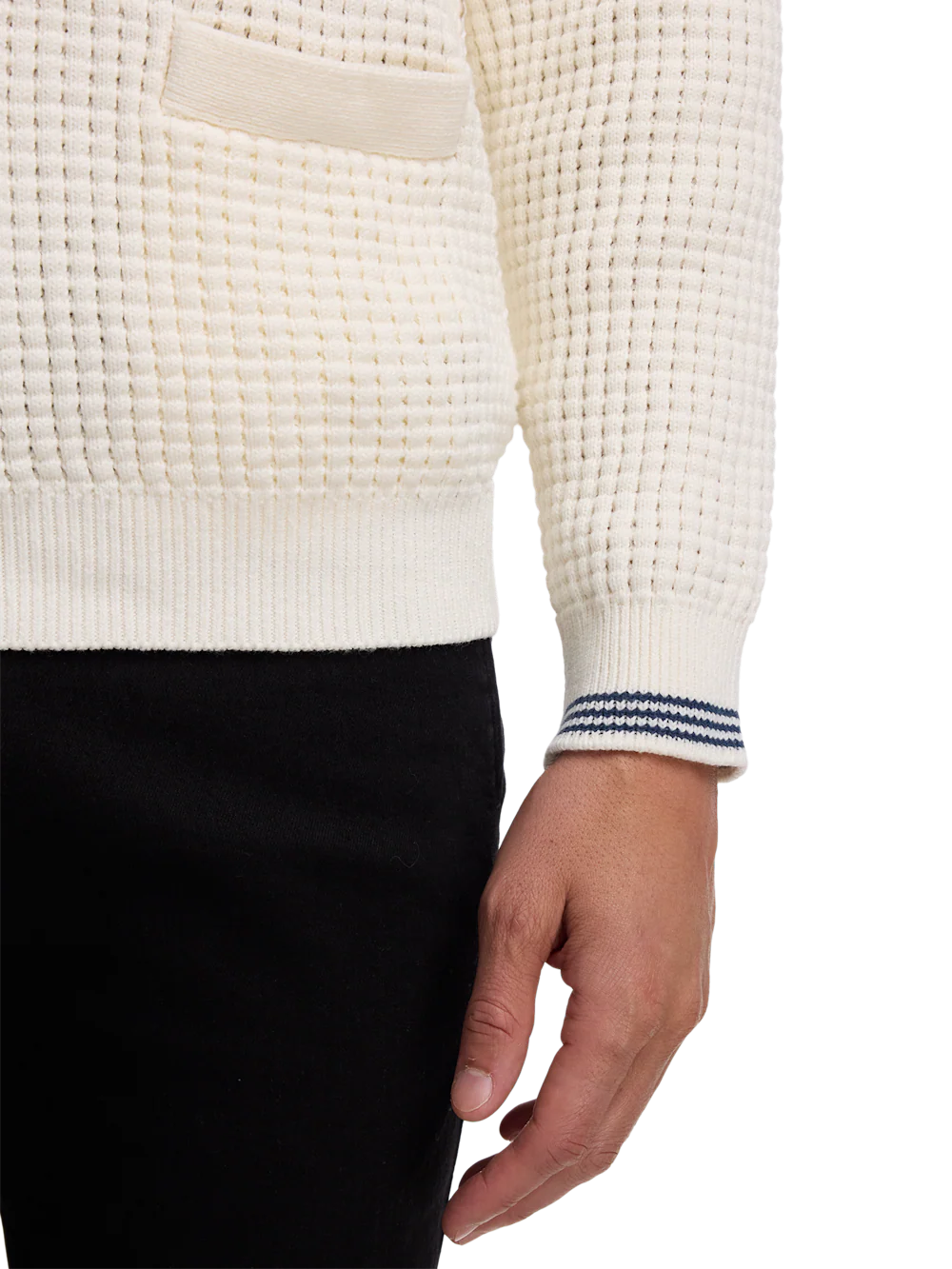 Cotton Button Front Polo - Ivory - Image 4