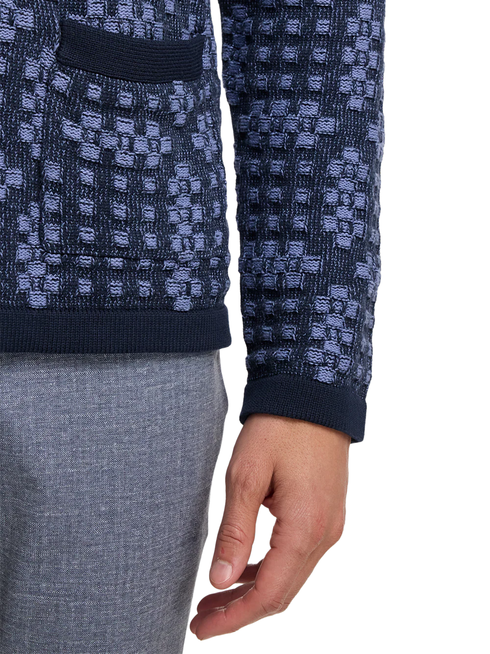 Cotton Button Front Polo - Navy - Image 4
