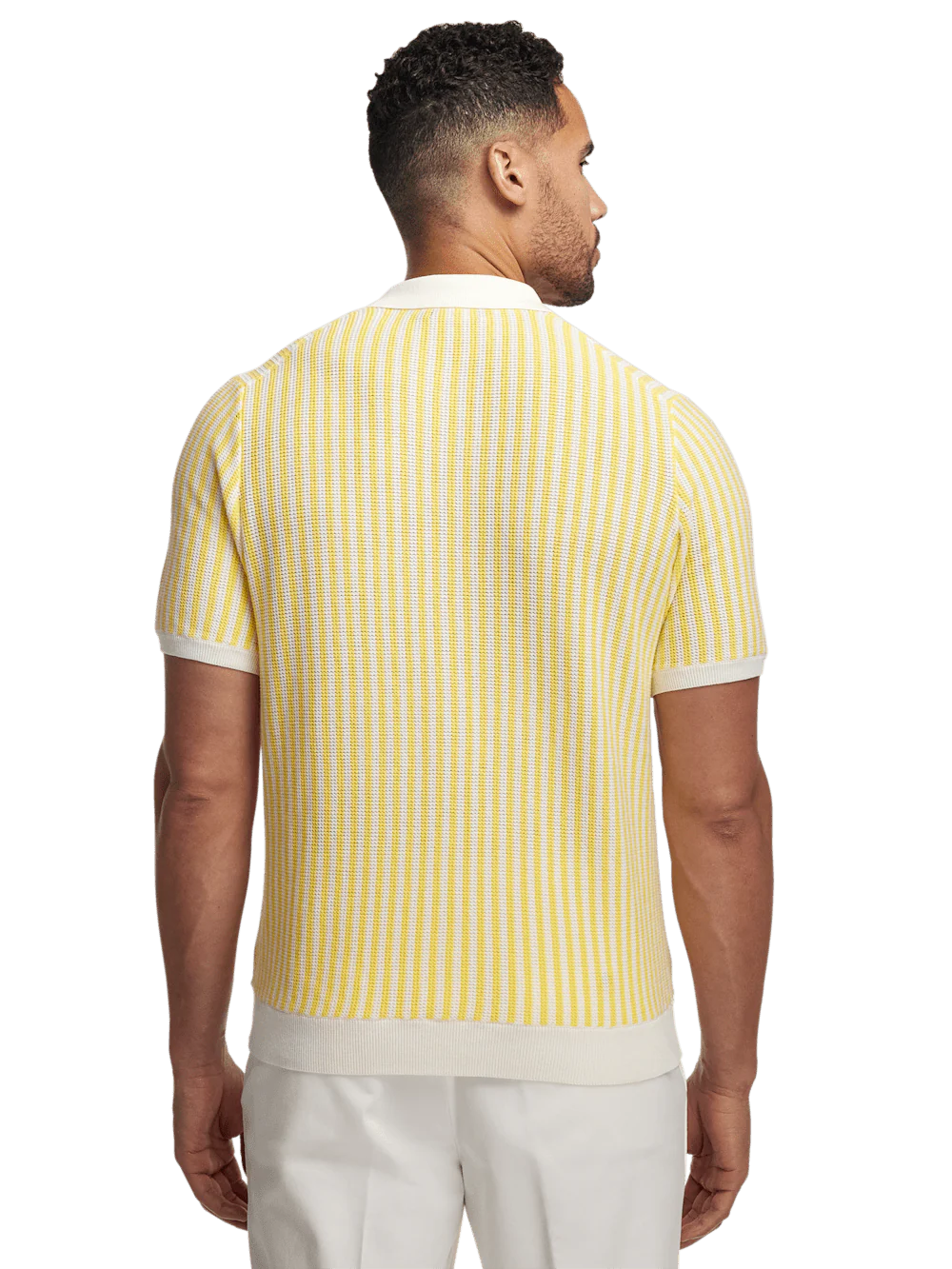 Cotton Button Front Polo - Yellow - Image 5