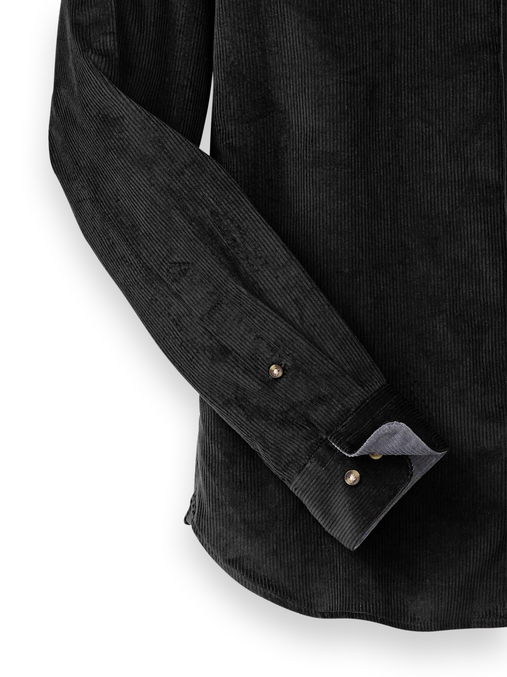 Cotton Corduroy Casual Shirt - Black - Image 7