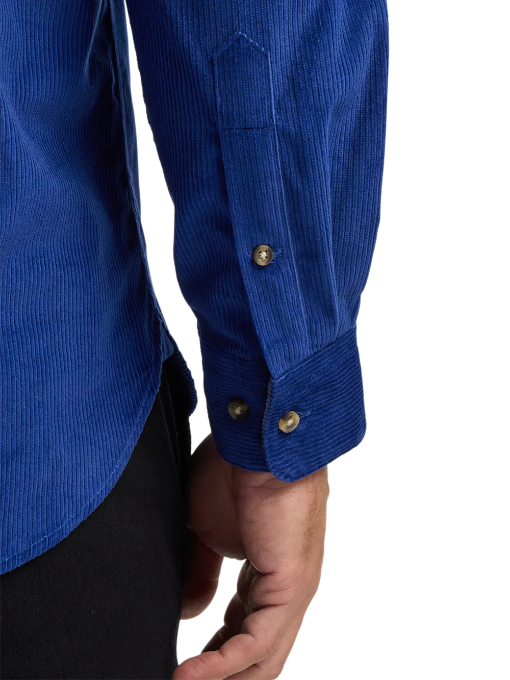 Cotton Corduroy Casual Shirt - Blue - Image 4