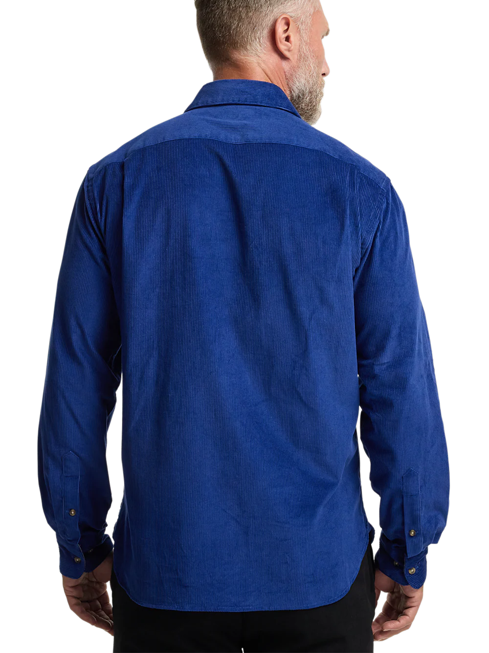 Cotton Corduroy Casual Shirt - Blue - Image 5