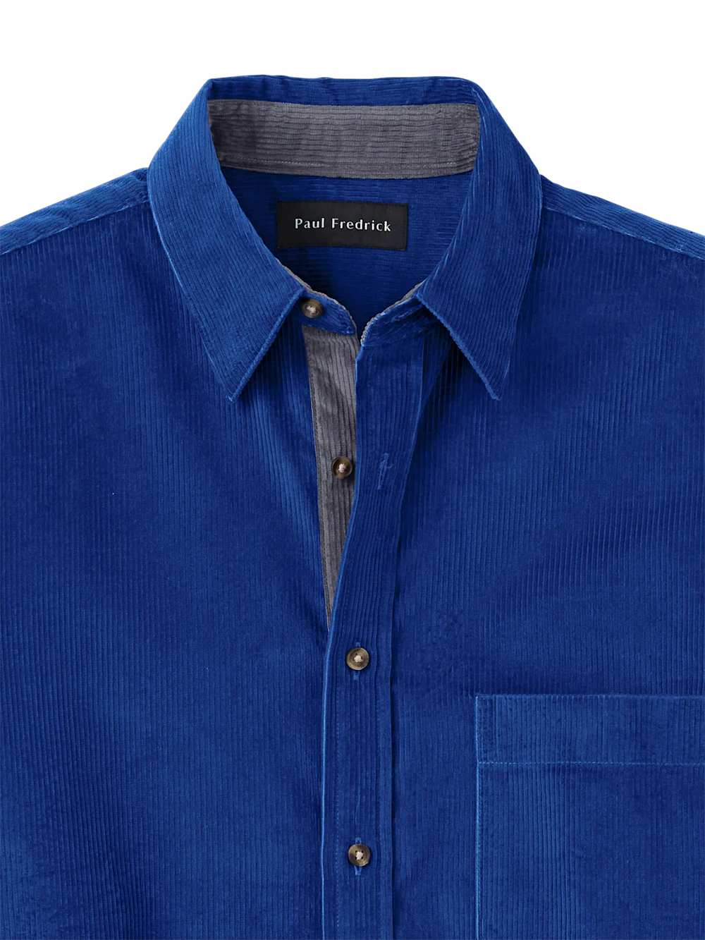Cotton Corduroy Casual Shirt - Blue - Image 6