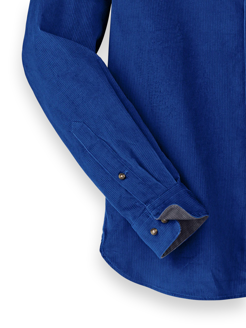 Cotton Corduroy Casual Shirt - Blue - Image 7