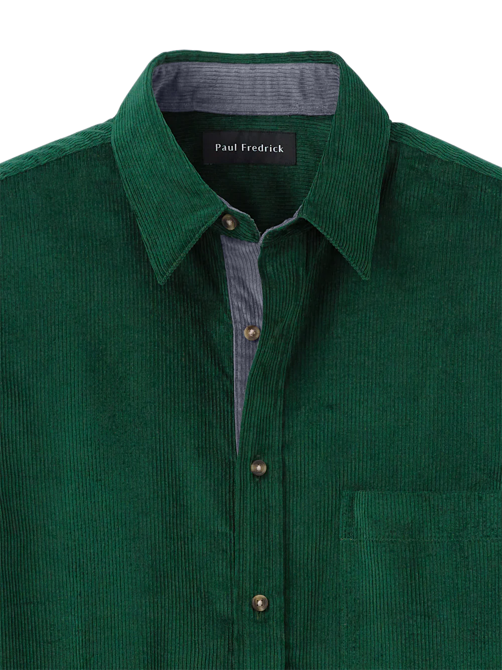 Cotton Corduroy Casual Shirt - Green - Image 6