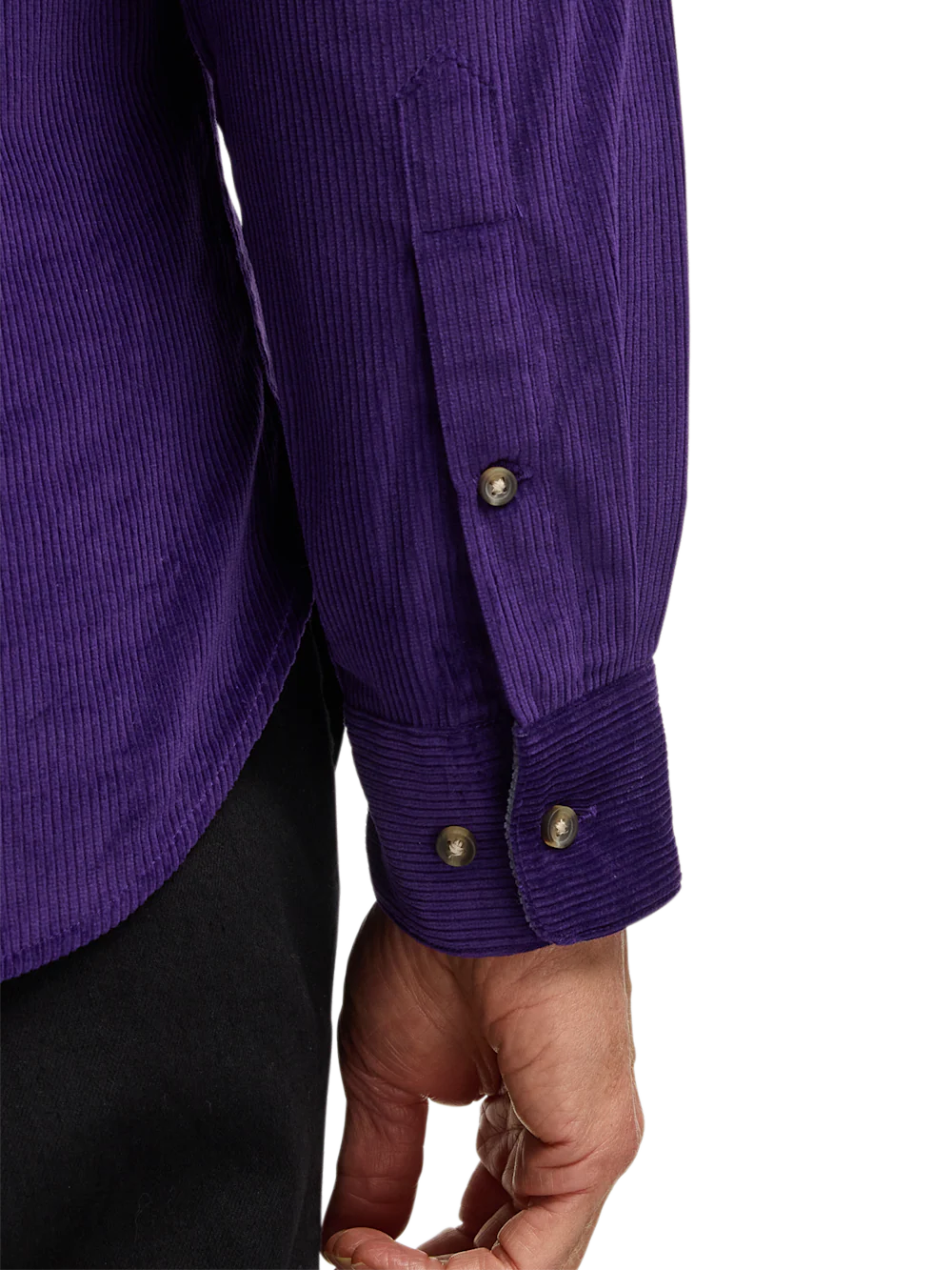 Cotton Corduroy Casual Shirt - Purple - Image 4