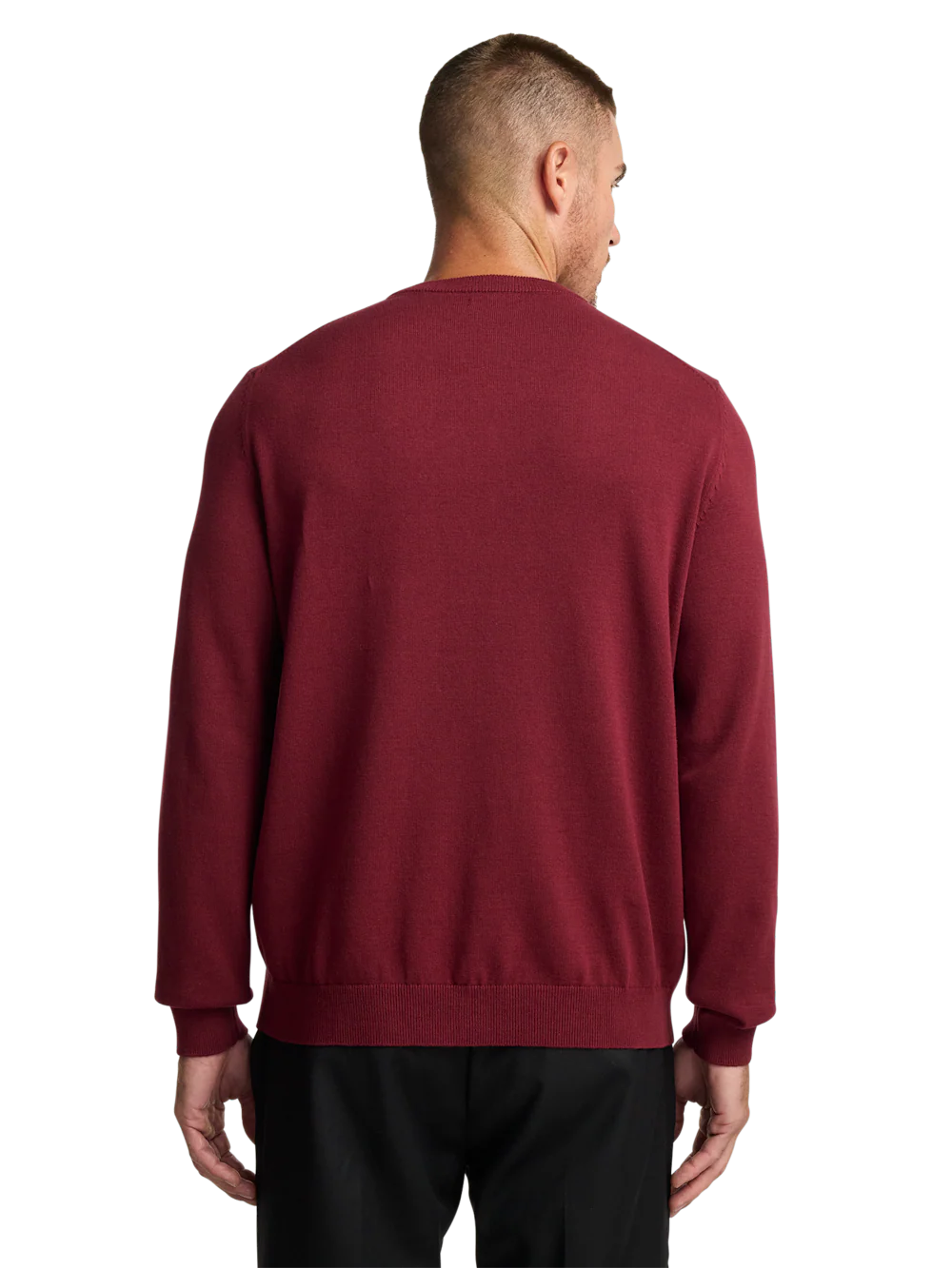 Cotton Crewneck Sweater - Burgundy - Image 5