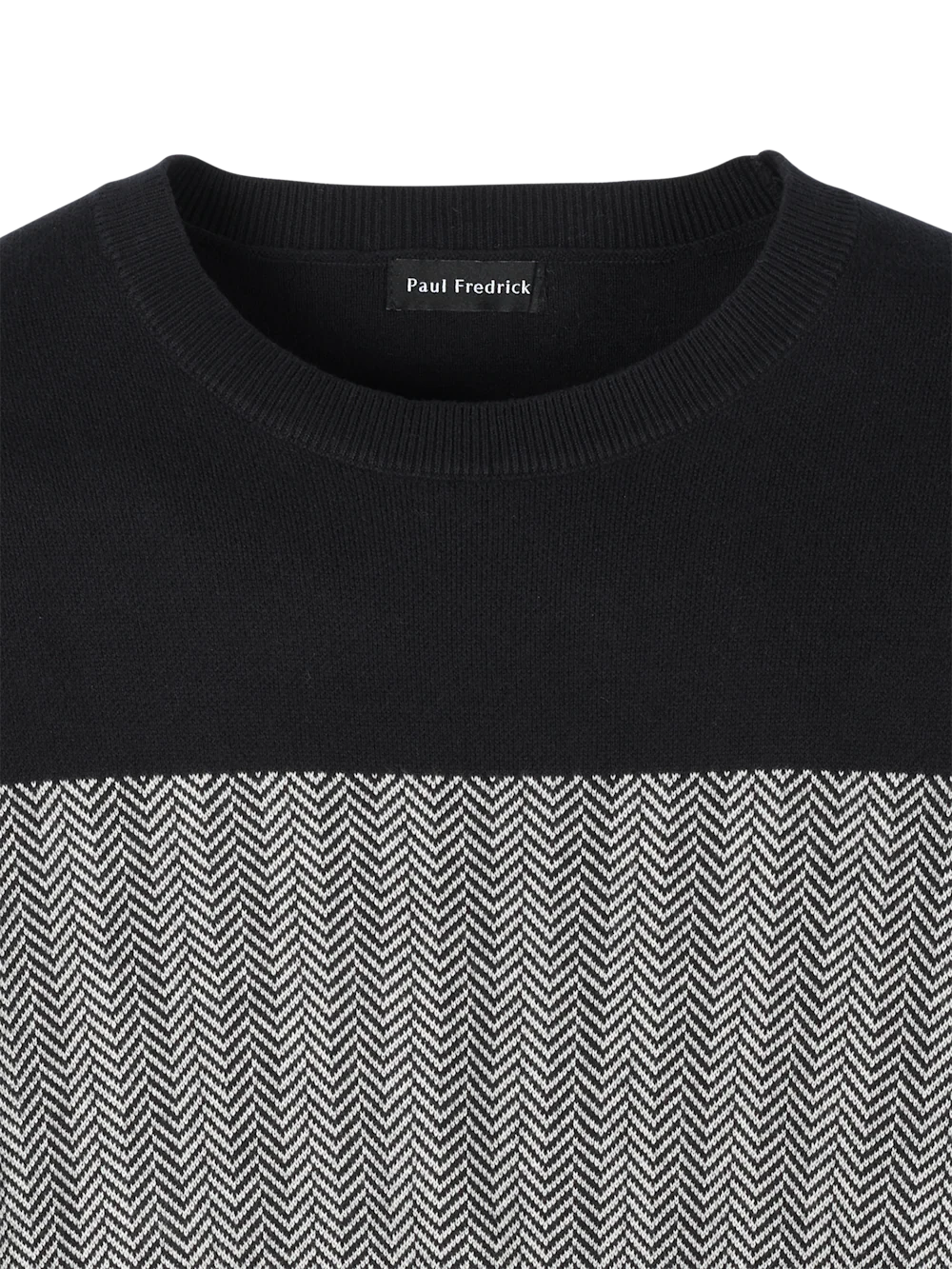 Cotton Crewneck Sweater - Black/ivory - Image 6