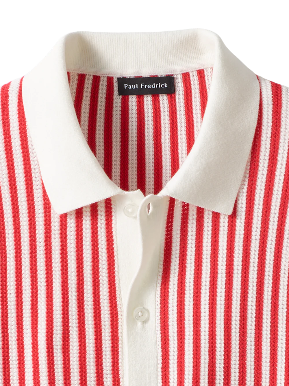 Cotton Crochet Button Front Polo - Pink - Image 6