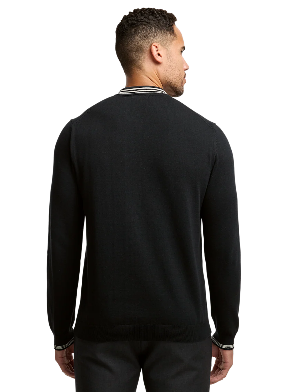 Cotton Full Zip Polo - Black - Image 5