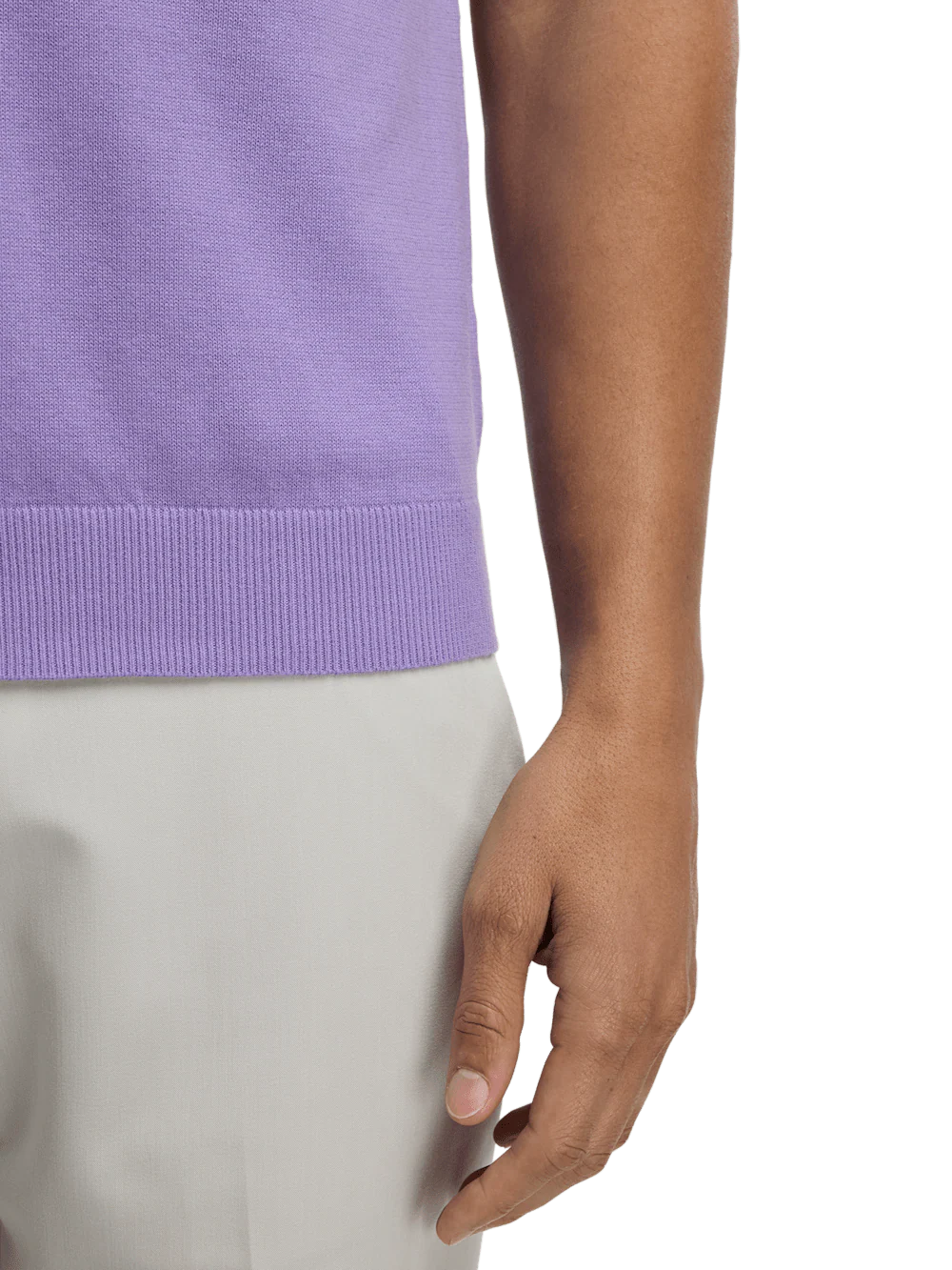 Cotton Full Zip Polo - Purple - Image 4