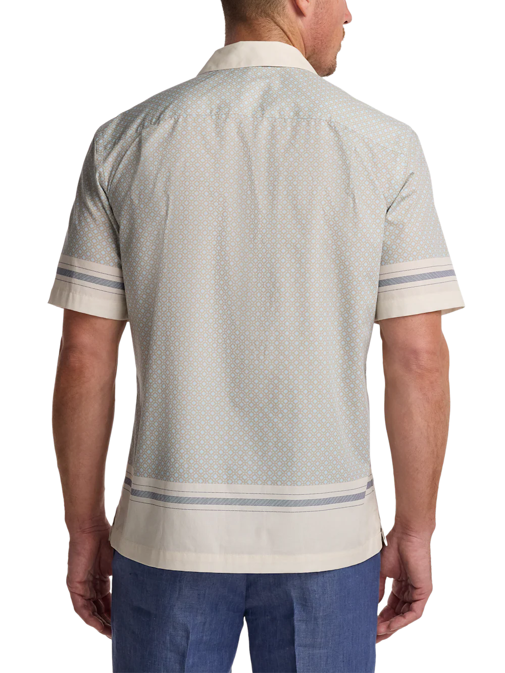 Cotton Geometric Casual Shirt - Tan Multi - Image 5