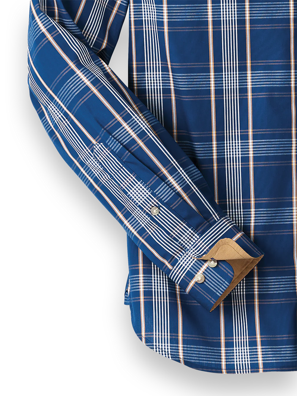 Cotton Plaid Casual Shirt - Blue - Image 7