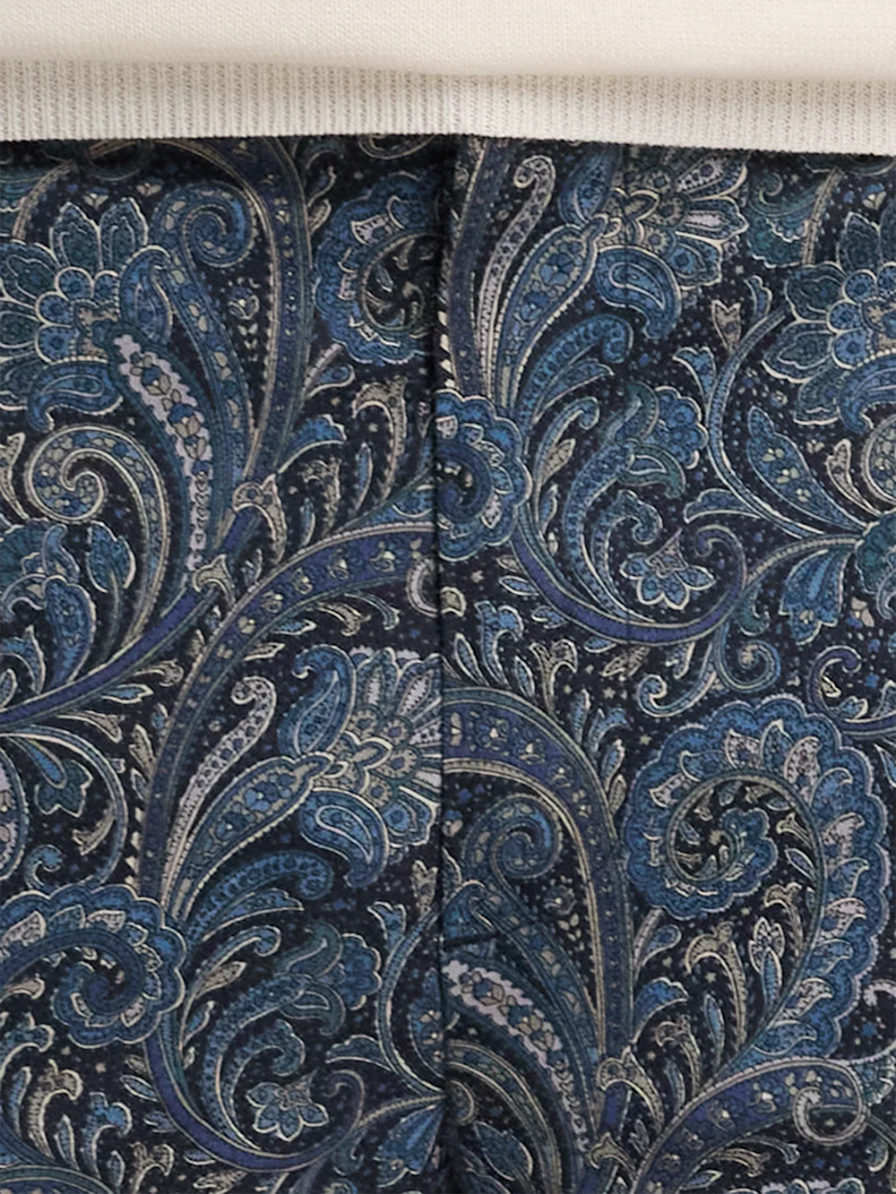 Cotton Printed Flat Fron Pants - Navy Multi - Image 5