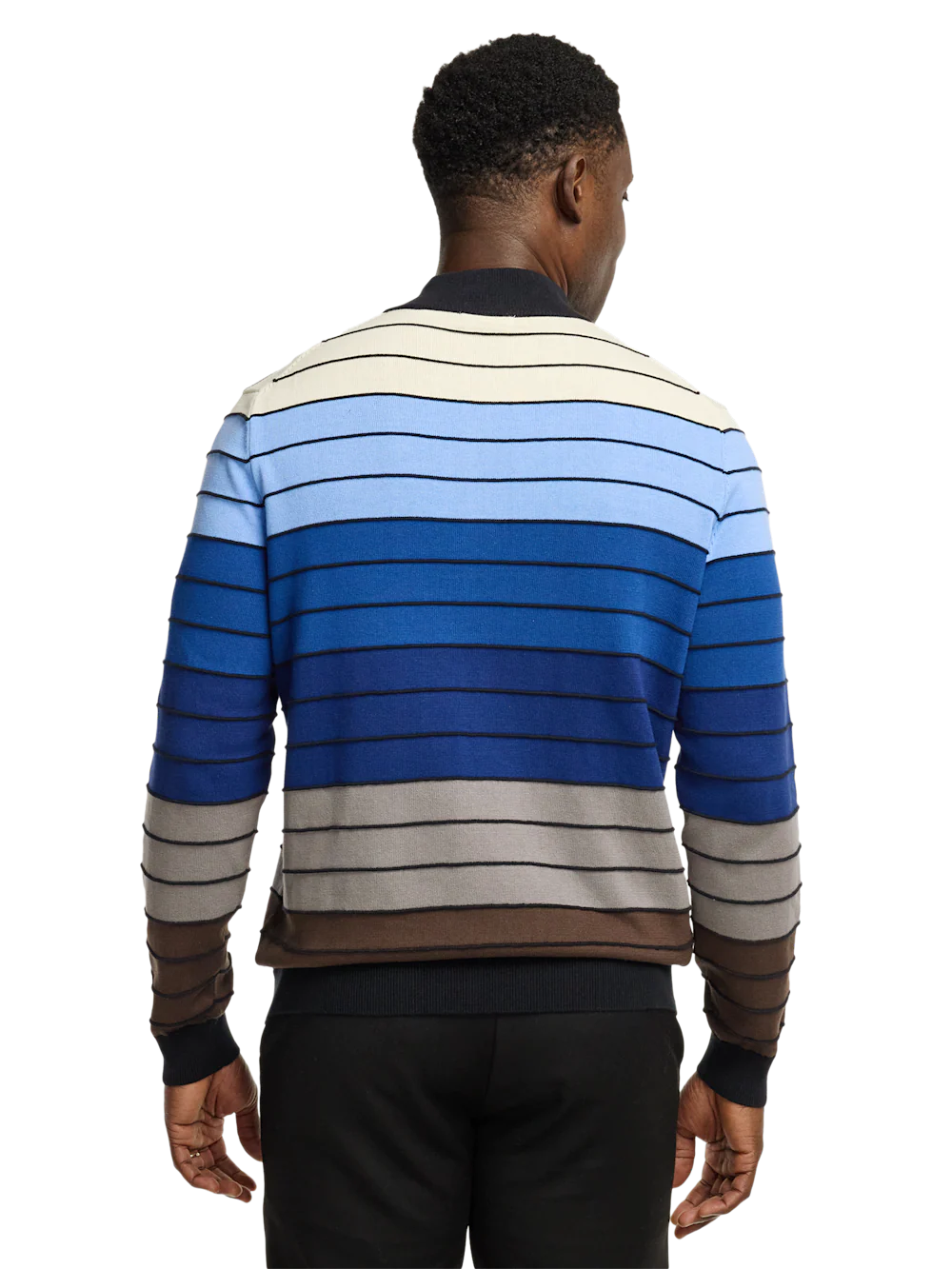 Cotton Quarter Zip Mock Neck Sweater - Multi - Image 5