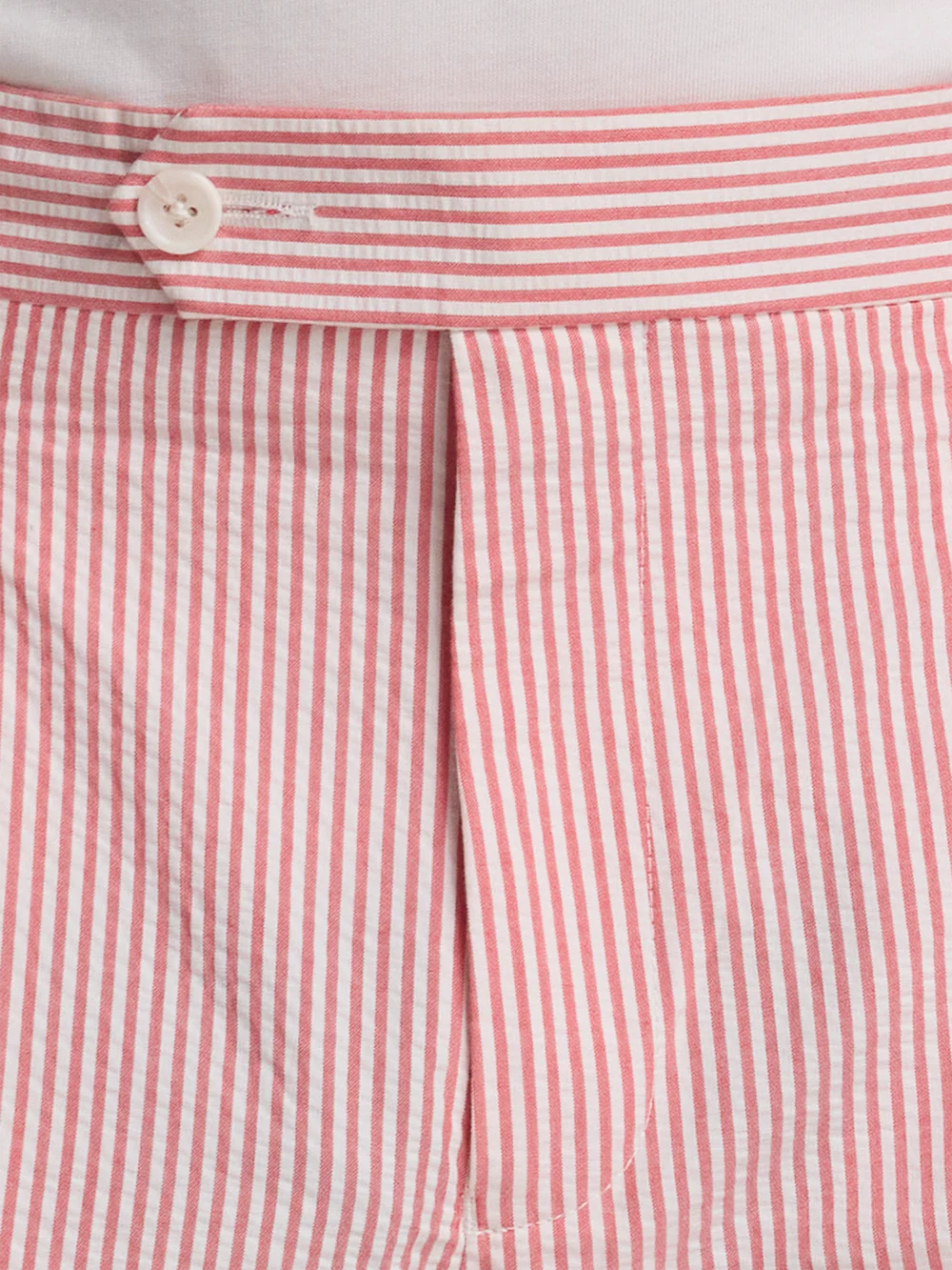 Cotton Seersucker Shorts - Red/white - Image 5