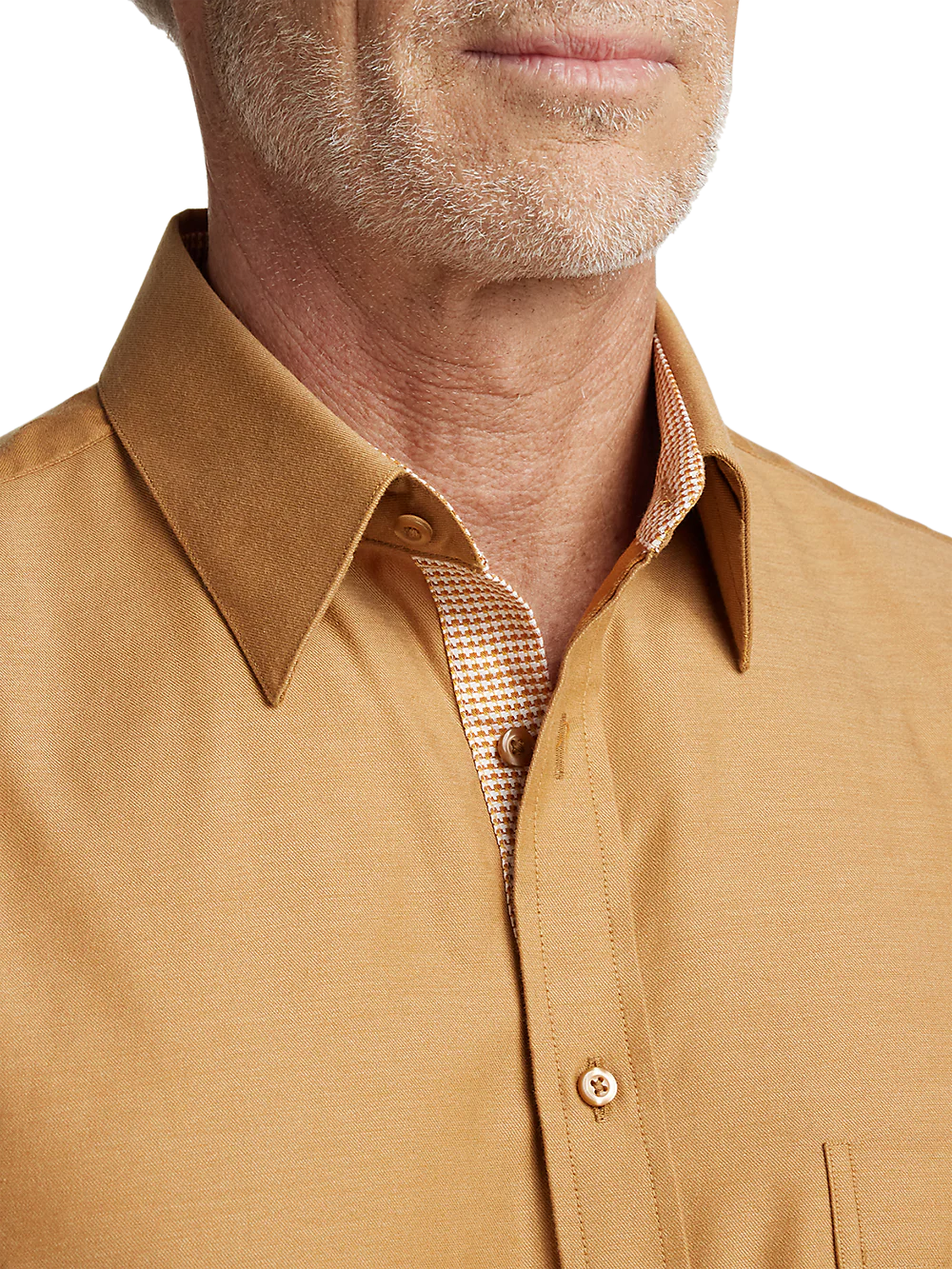 Cotton Solid Casual Shirt - Light Rust - Image 3