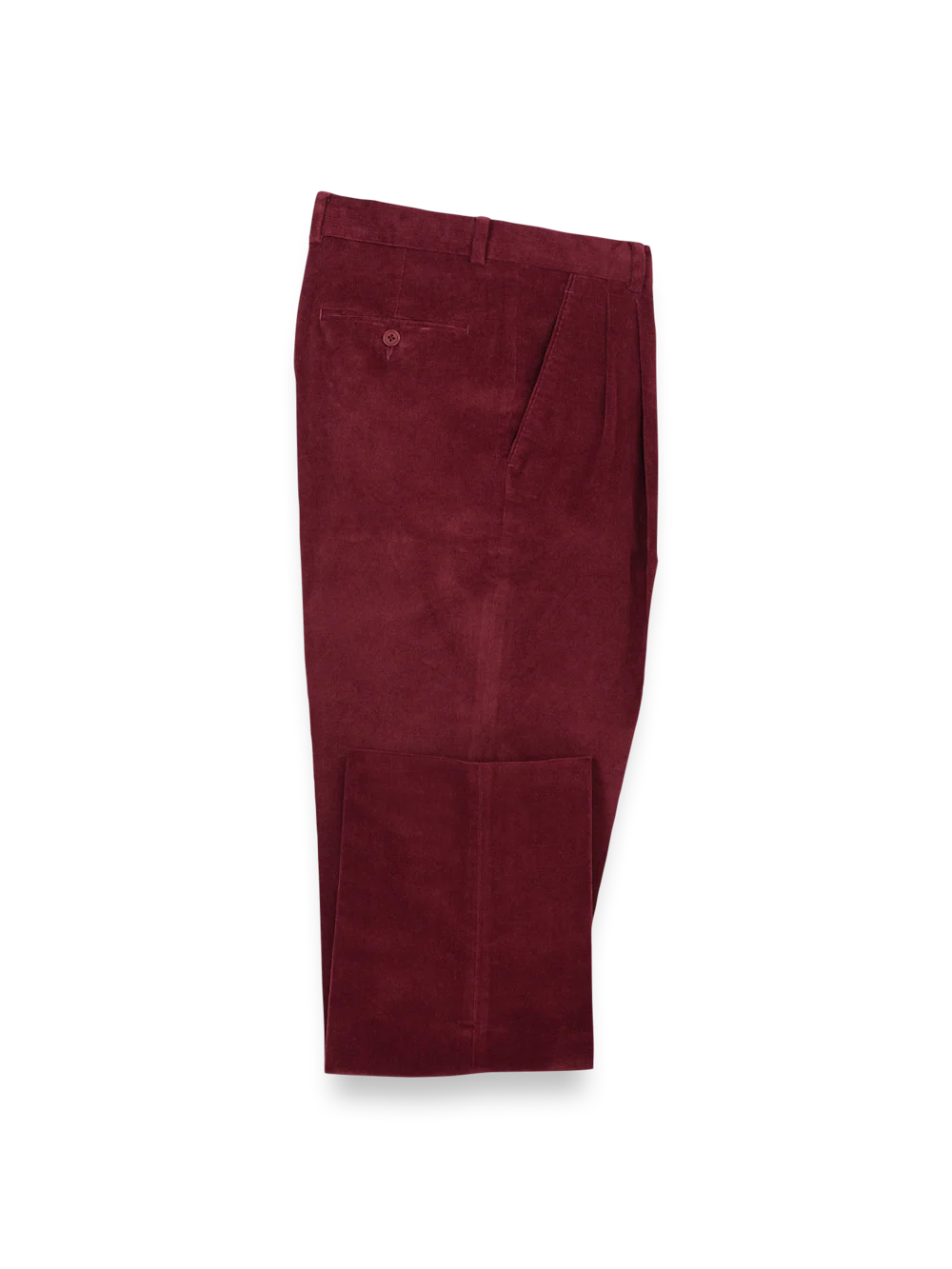 Cotton Stretch Corduroy Pants - Burgundy - Image 4