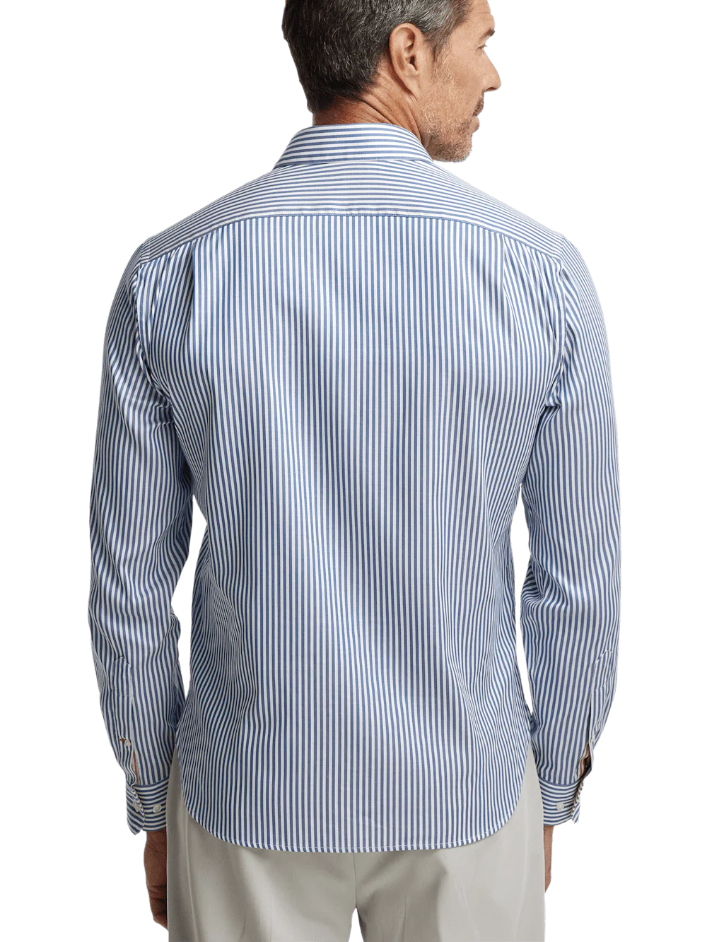Cotton Stripe Casual Shirt - Blue/orange - Image 6