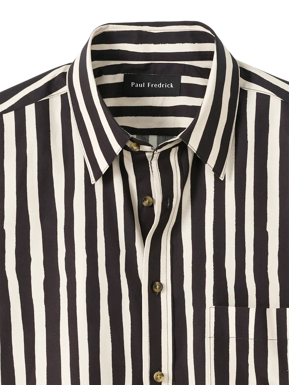 Cotton Stripe Casual Shirt - Black/tan - Image 6