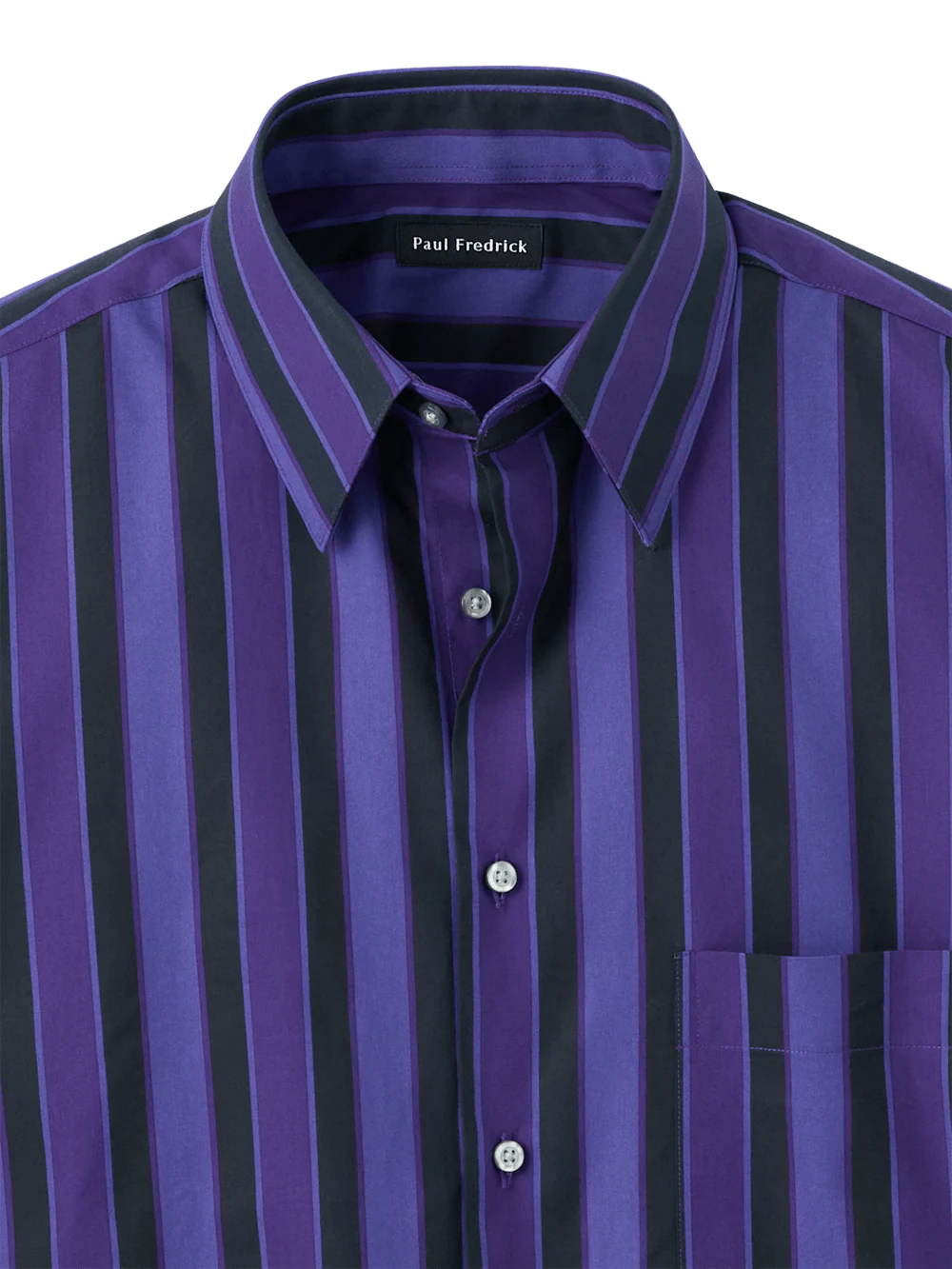 Cotton Stripe Casual Shirt - Purple - Image 6