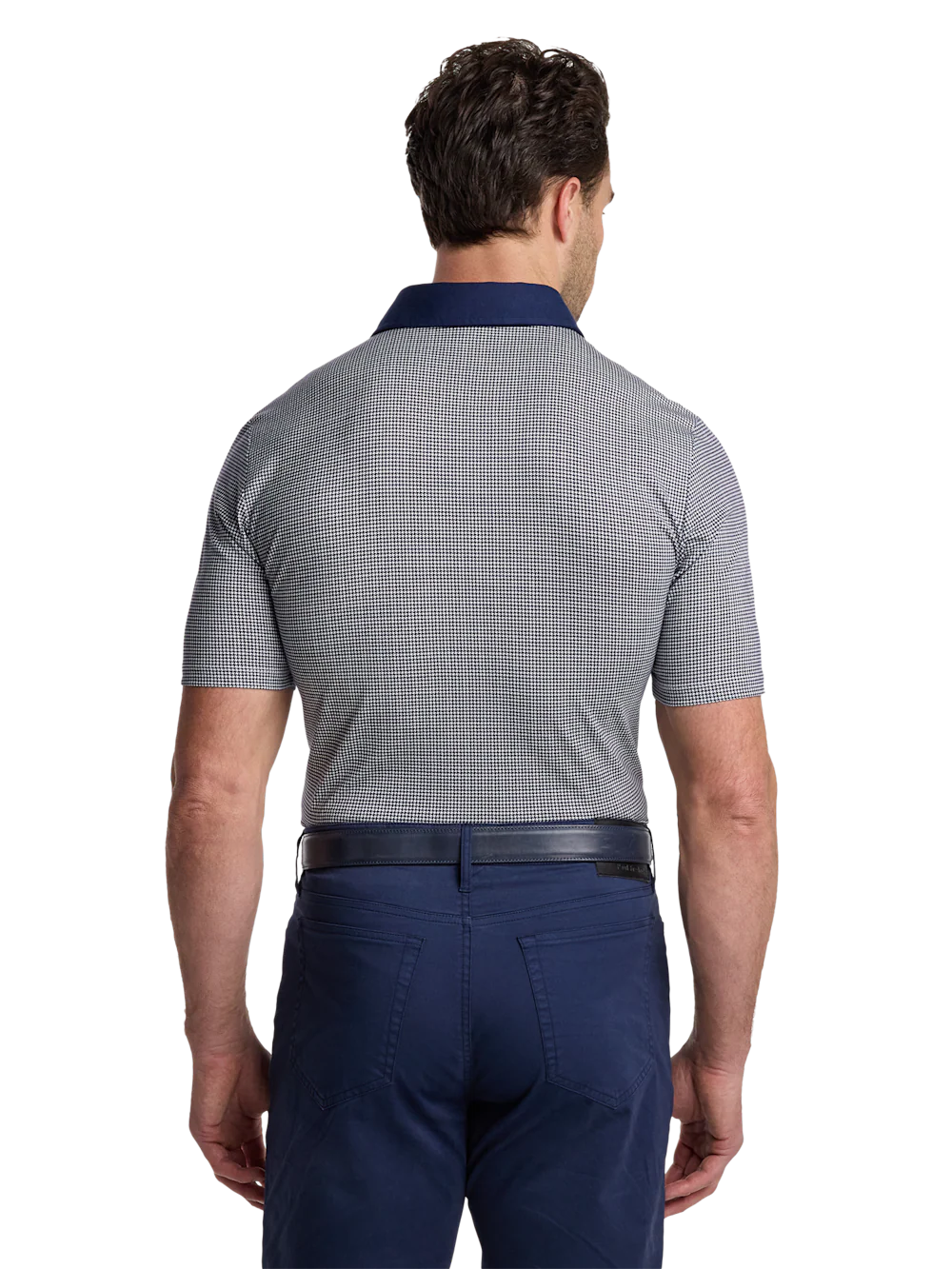 Cotton Three Button Polo - Navy - Image 6