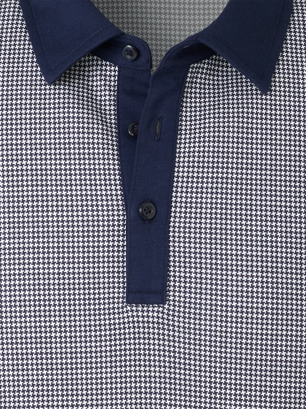 Cotton Three Button Polo - Navy - Image 7