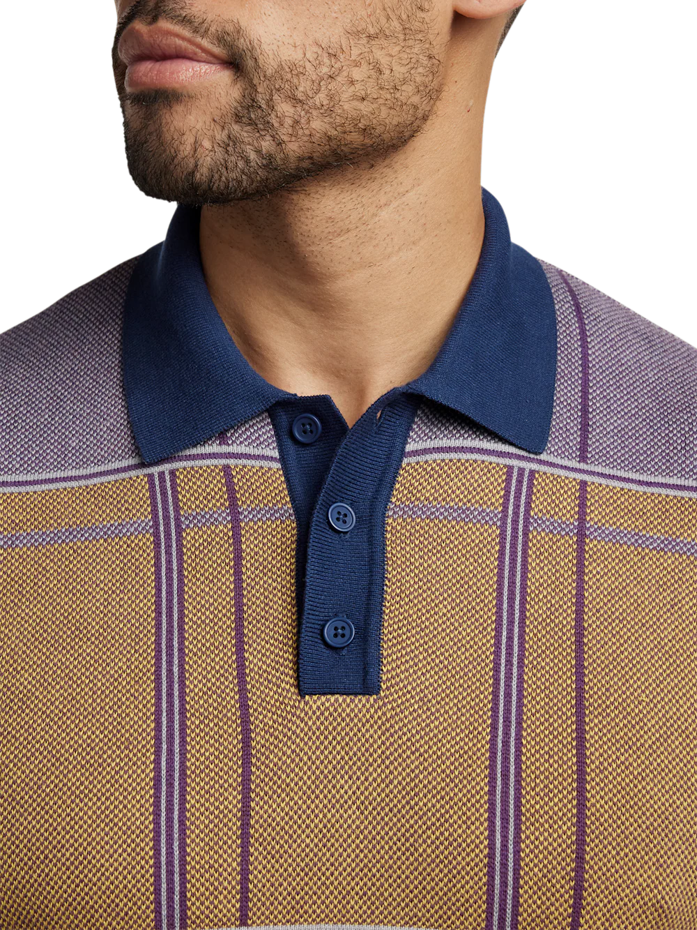 Cotton Three Button Polo - Multi - Image 3