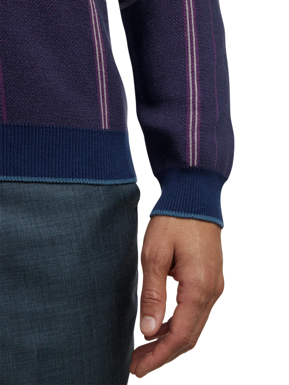 Cotton Three Button Polo - Multi - Image 4