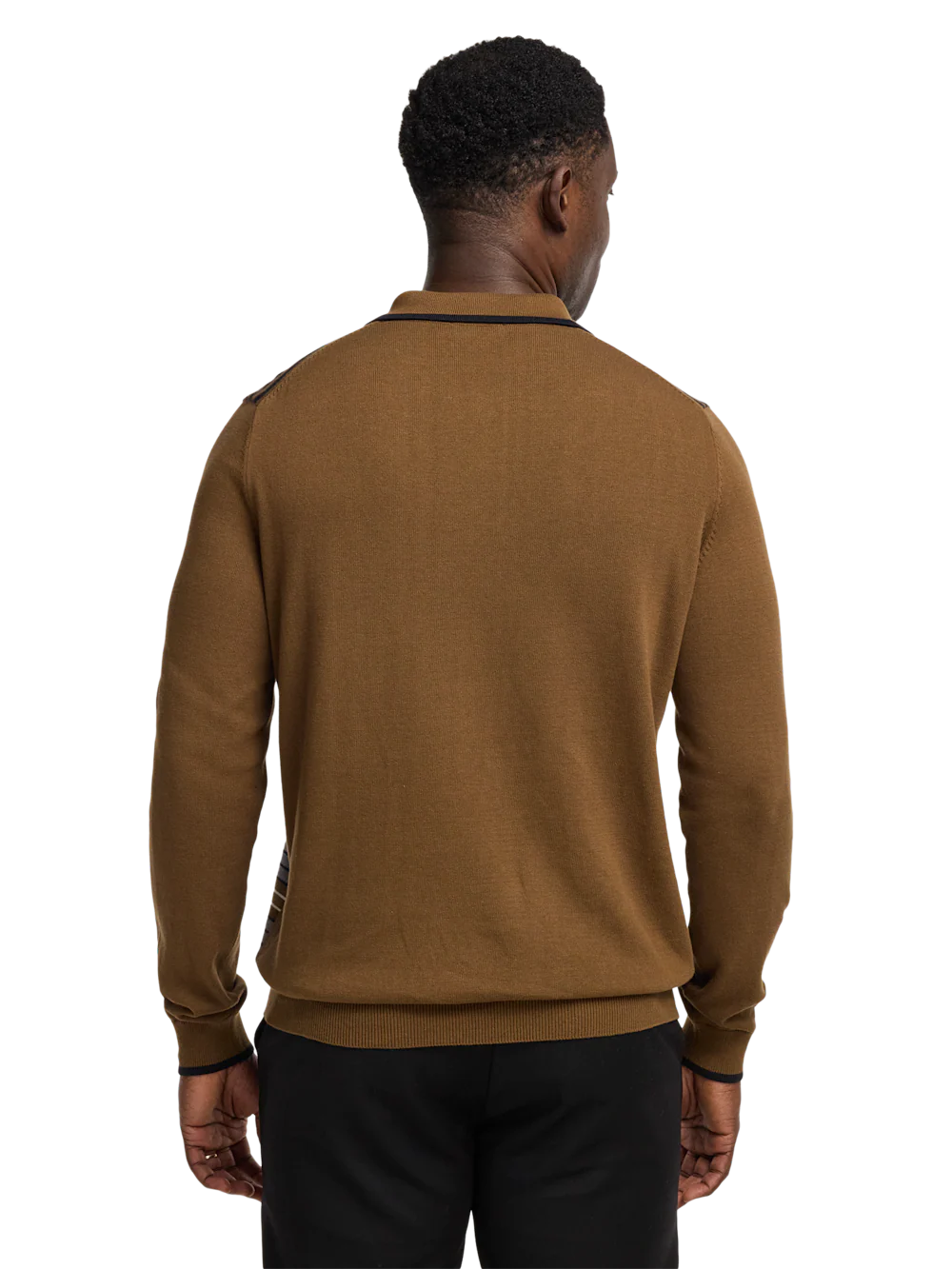 Cotton Three Button Polo - Brown - Image 5