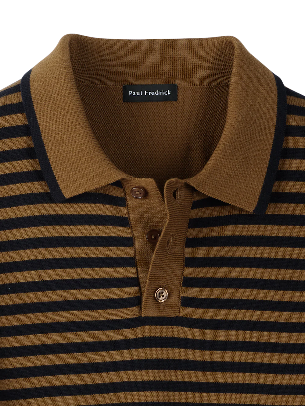 Cotton Three Button Polo - Brown - Image 6