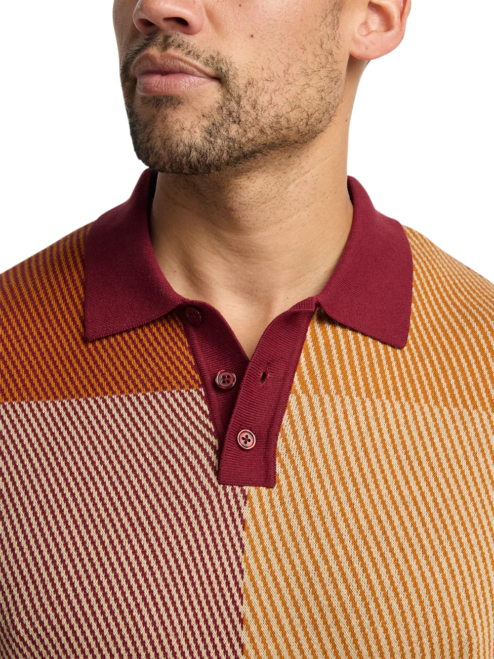 Cotton Three Button Polo - Multi - Image 3