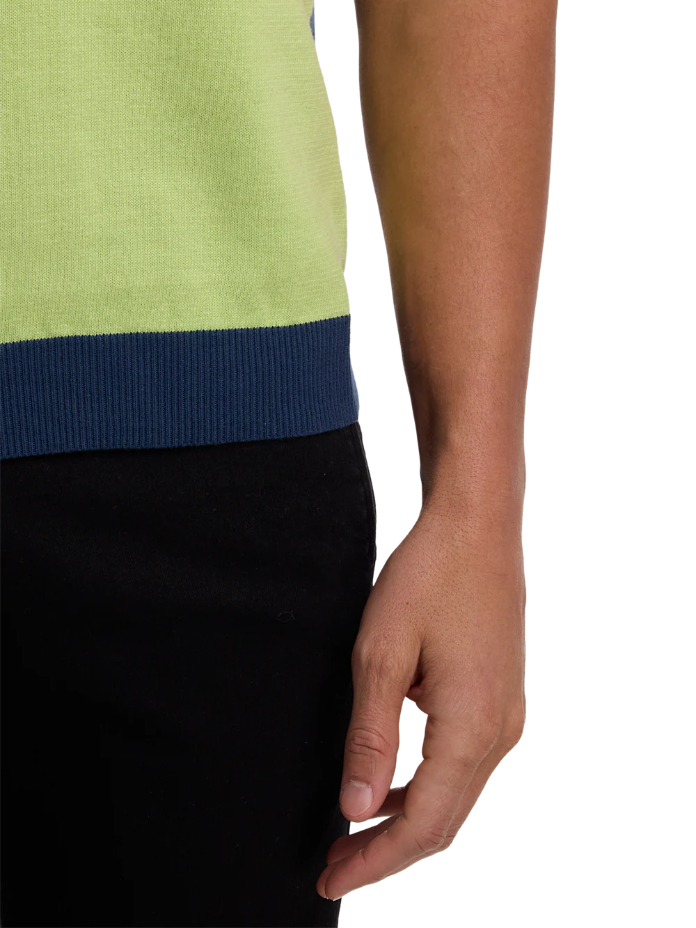 Cotton Three Button Polo - Blue Multi - Image 4