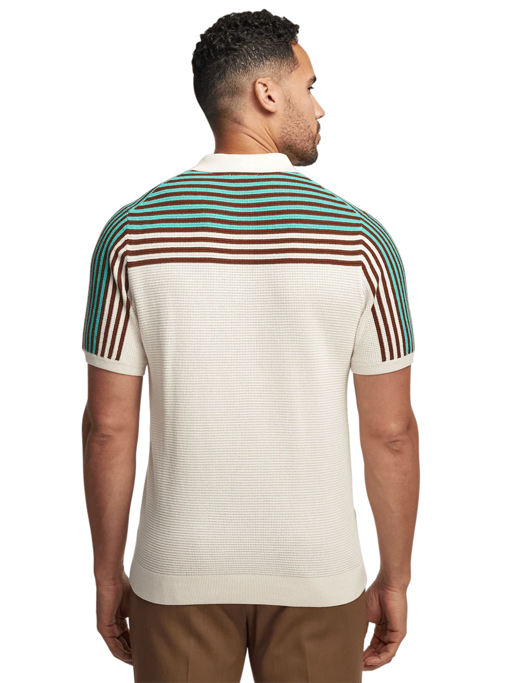 Cotton Three Button Polo - Multi - Image 5