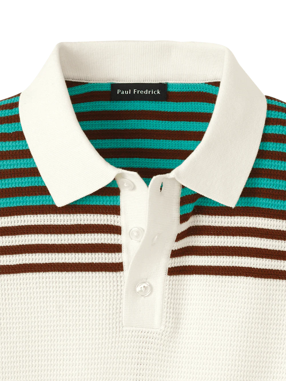 Cotton Three Button Polo - Multi - Image 6