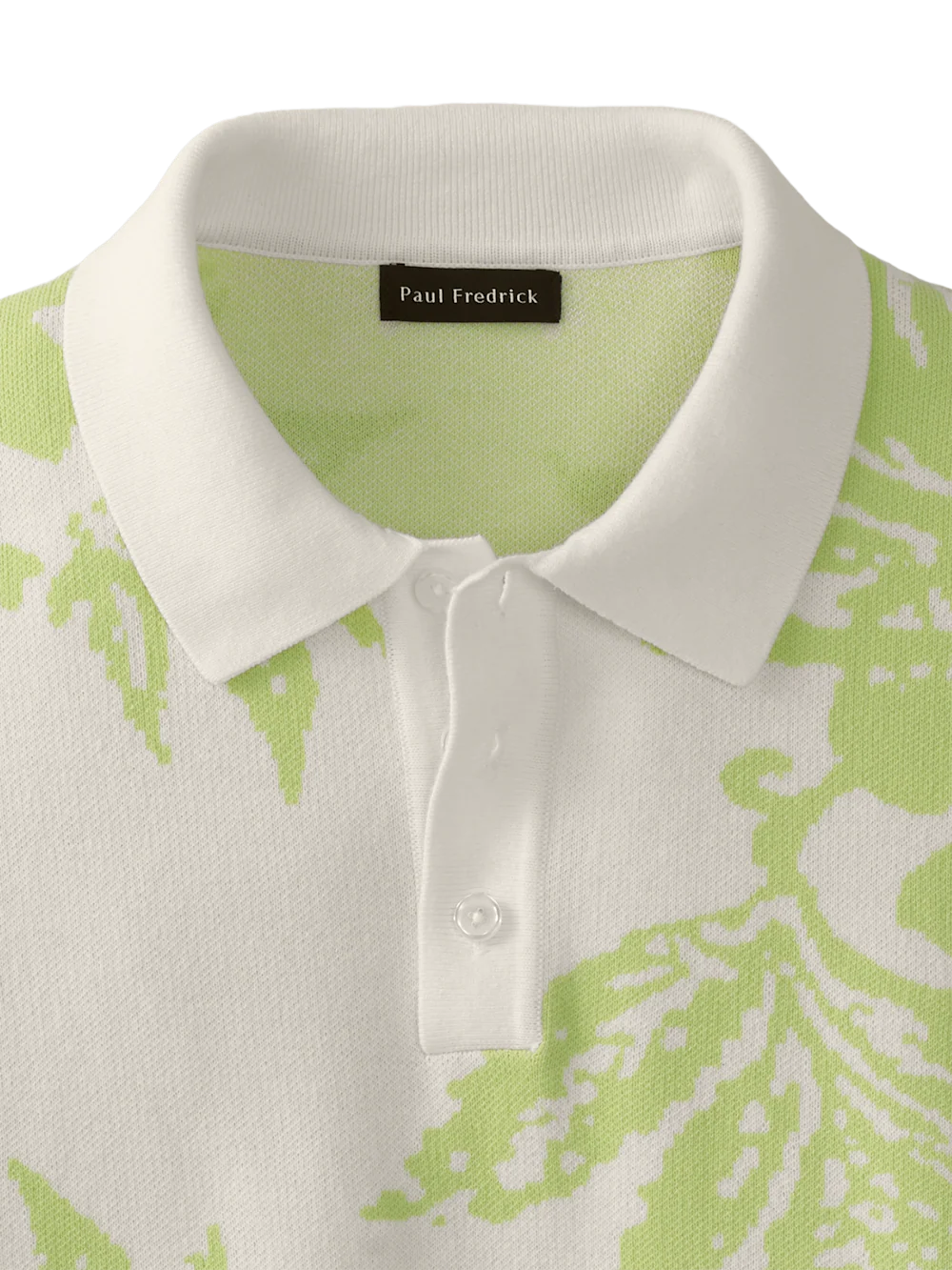 Cotton Three Button Polo - Green - Image 6