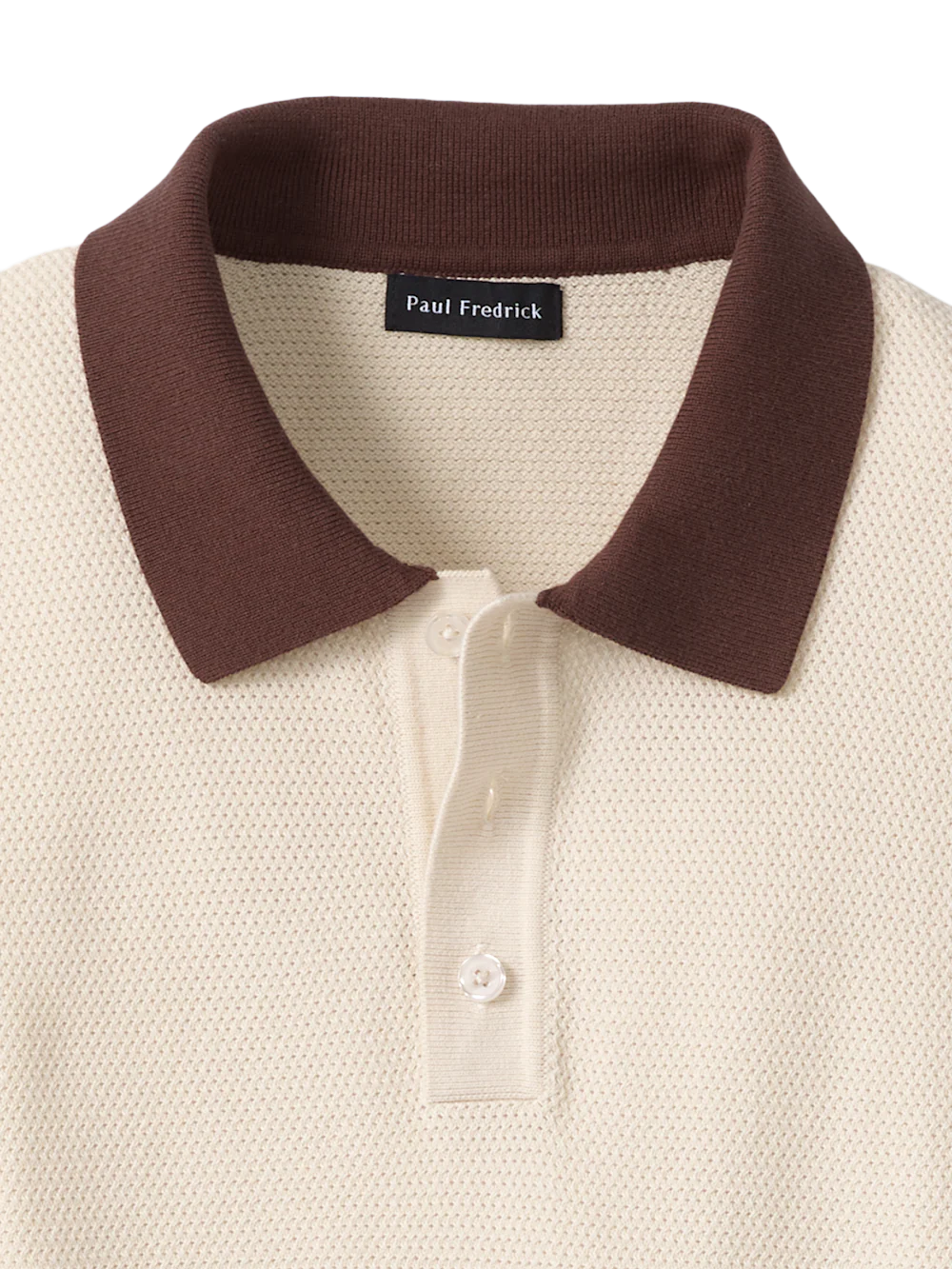 Cotton Three Button Polo - Tan - Image 6