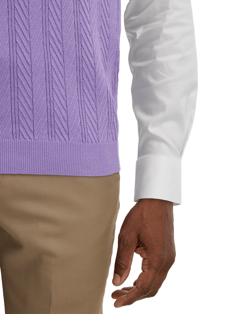 Cotton V-neck Vest - Purple - Image 4