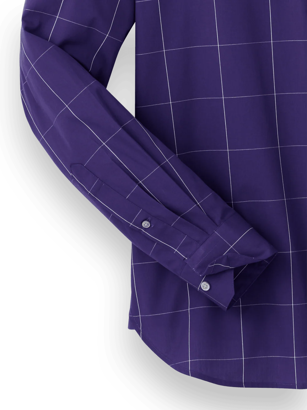 Cotton Windowpane Casual Shirt - Purple - Image 7