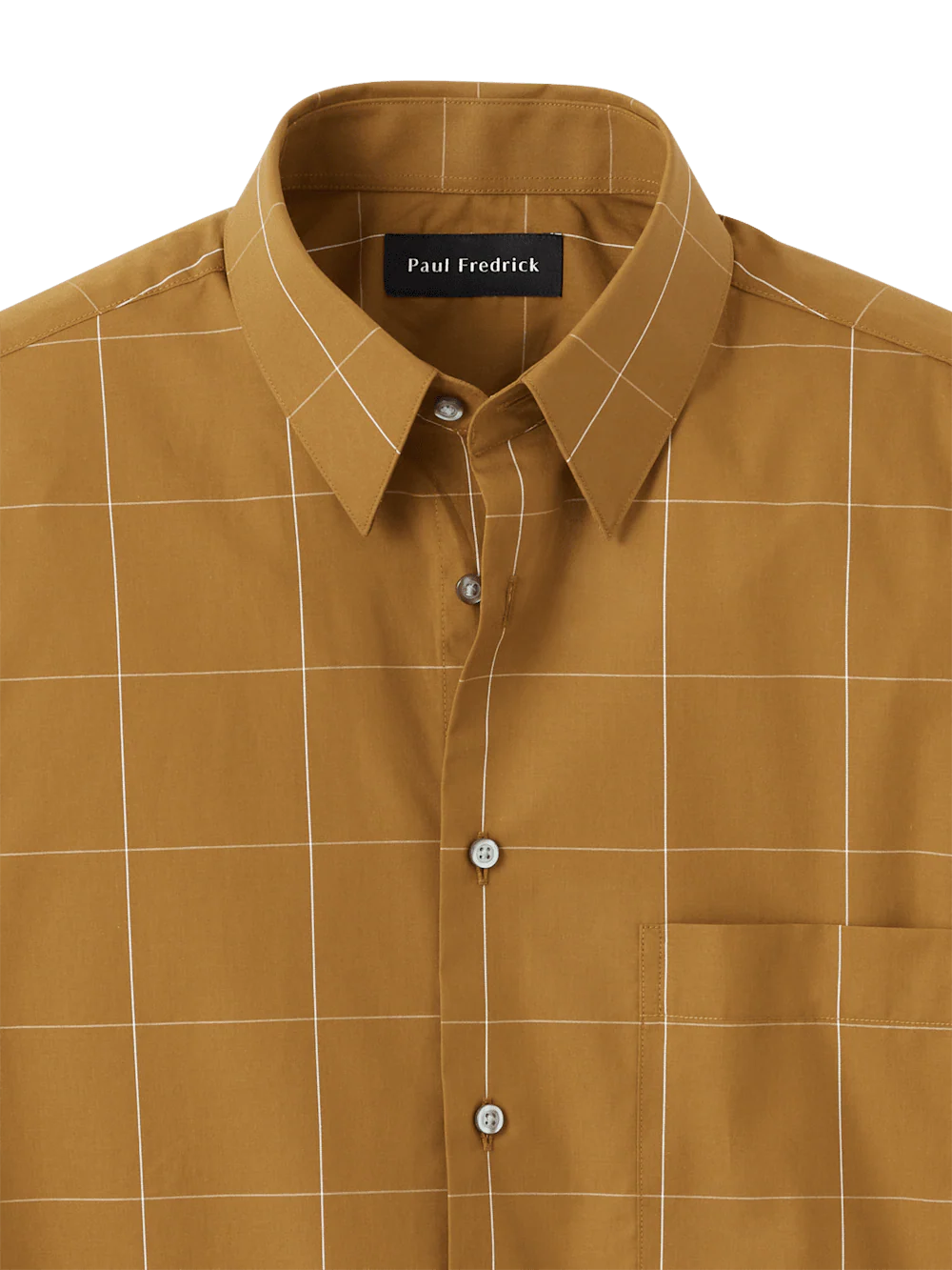 Cotton Windowpane Casual Shirt - Brown - Image 6
