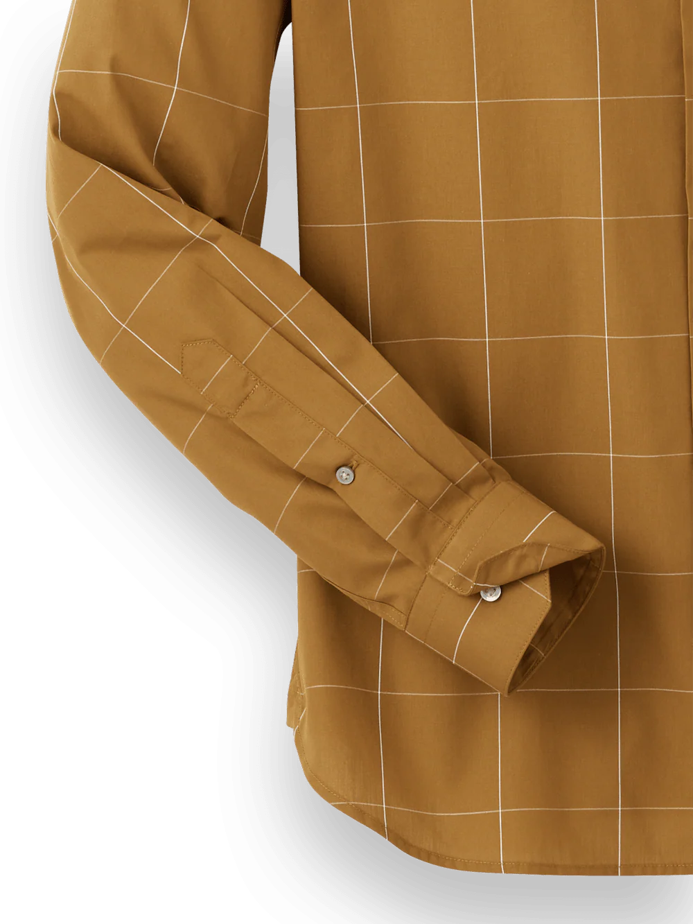 Cotton Windowpane Casual Shirt - Brown - Image 7