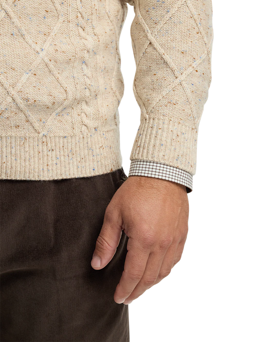 Donegal Full Zip Mock Neck Sweater - Ivory - Image 4