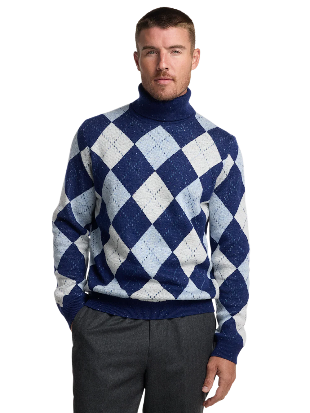 Donegal Turtleneck Sweater - Blue - Image 2