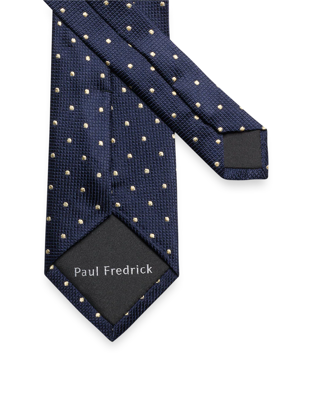 Dot Lurex Woven Silk Tie - Blue - Image 3