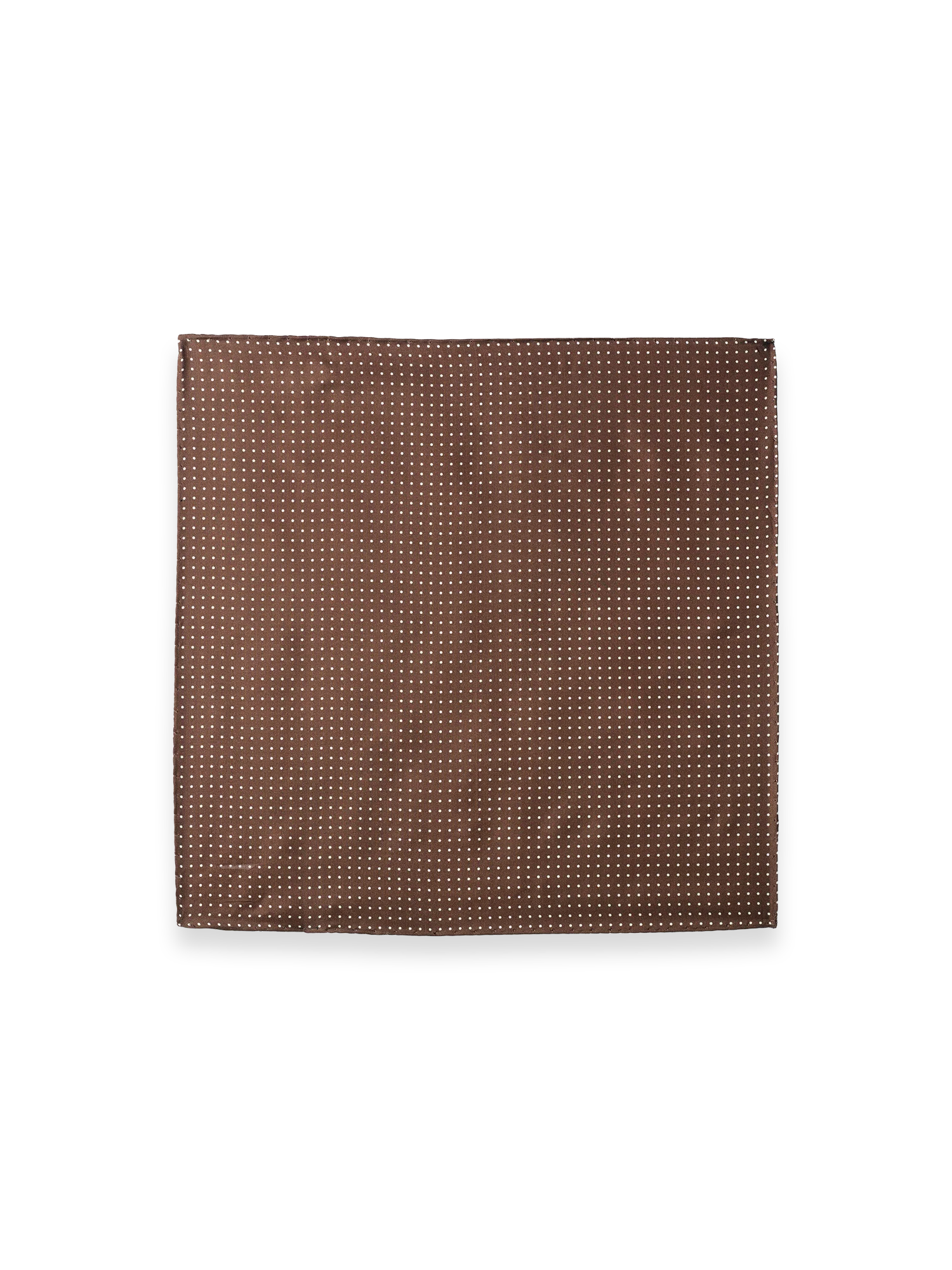 Dot Silk Pocket Square - Brown - Image 2